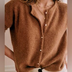 Sezane gaspard cardigan in camel M